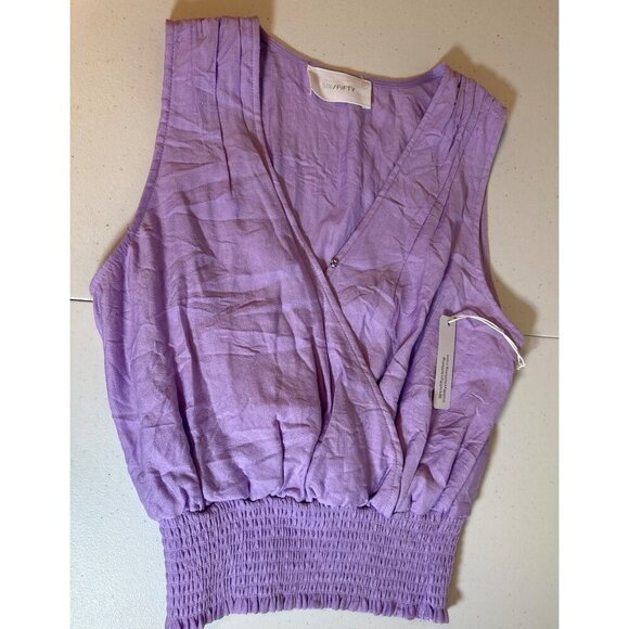Six/Fifty The Summer Tank Top Surplice Neckline Lavender Size Medium - Picture 5 of 9